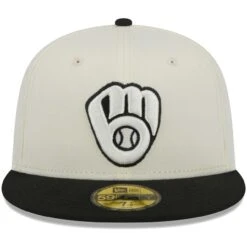 Men's Milwaukee Brewers New Era Stone/Black Chrome 59FIFTY Fitted Hat -BigLeagueCaps Store black milwaukee brewers chrome 59fifty fitted hat ss5 p 200013217pv 2u bkcqywdezs636qtrtrbov 6plk0xlbgru5cqpxl8o9