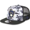 Men's Milwaukee Brewers New Era White/Black Vacay 2.0 A-Frame Trucker 9FIFTY Snapback Hat -BigLeagueCaps Store black milwaukee brewers vacay 20 a frame trucker 9fifty snapback hat ss5 p 200013032pv 1u e0ms5ndhnxovkaru0whzv lmmstajrzl20clds5dv1