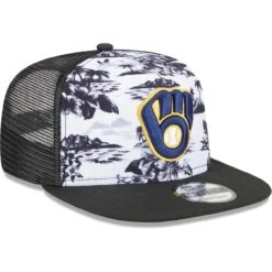 Men's Milwaukee Brewers New Era White/Black Vacay 2.0 A-Frame Trucker 9FIFTY Snapback Hat -BigLeagueCaps Store black milwaukee brewers vacay 20 a frame trucker 9fifty snapback hat ss5 p 200013032pv 3u e0ms5ndhnxovkaru0whzv 7zpr1ximpwdw1nk9gijm