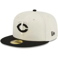Men's Minnesota Twins New Era Stone/Black Chrome 59FIFTY Fitted Hat