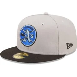 Men's Oakland Athletics New Era Gray/Black 40th Anniversary Undervisor 59FIFTY Fitted Hat -BigLeagueCaps Store black oakland athletics 40th anniversary undervisor 59fifty fitted hat pi4734000 altimages ff 4734572 7fe876ed8ae4c89231a3alt3 full