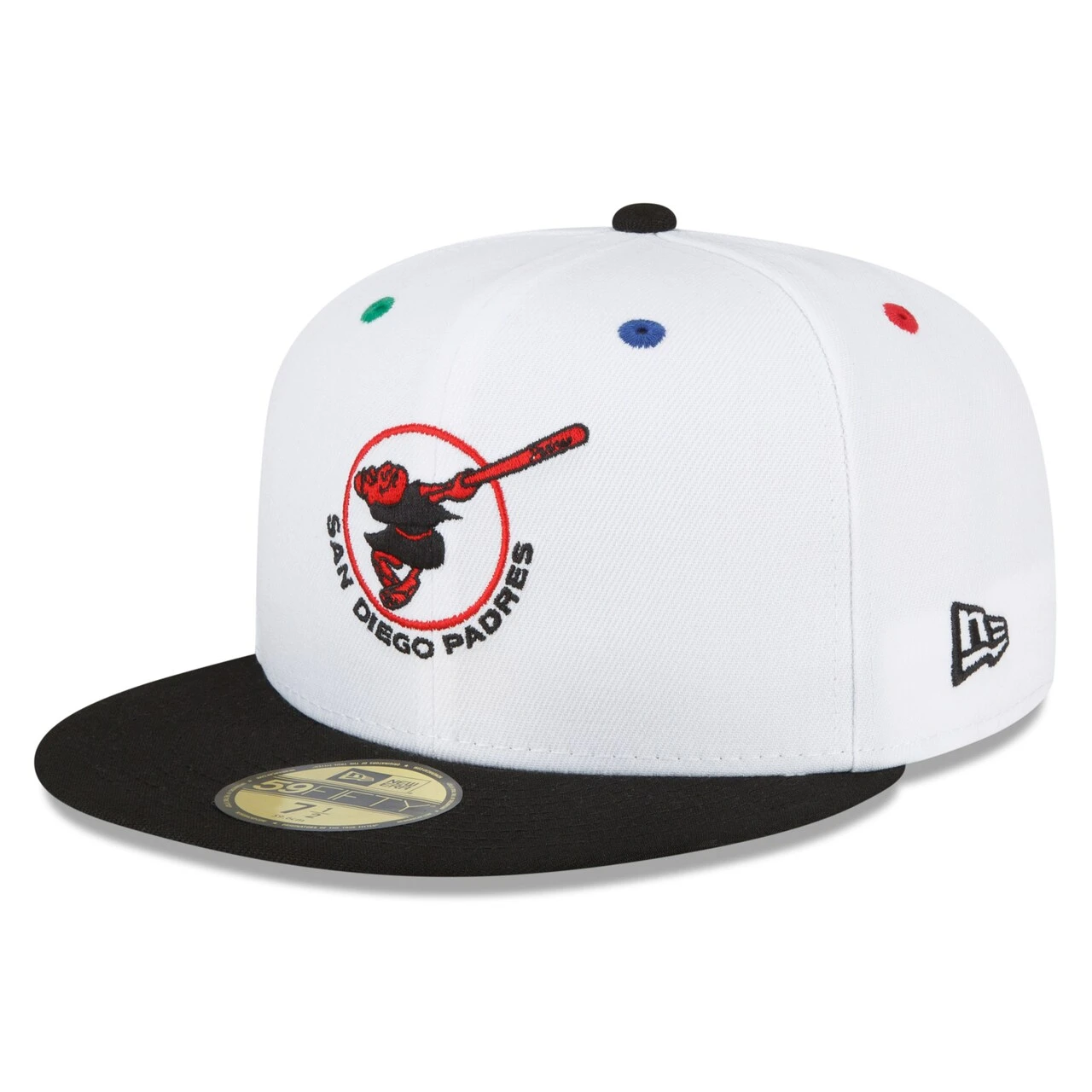 Men's San Diego Padres New Era White/Black 25th Anniversary Primary Eye 59FIFTY Fitted Hat 5 Men's San Diego Padres New Era White/Black 25th Anniversary Primary Eye 59FIFTY Fitted Hat - Image 3