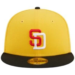 Men's San Diego Padres New Era Yellow/Black Grilled 59FIFTY Fitted Hat -BigLeagueCaps Store black san diego padres grilled 59fifty fitted hat ss5 p 200006681pv 2u jog9qazxnrieeackttcsv nvpl7iarszvn6vcpnbhk