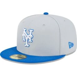 Men's New York Mets New Era Gray/Blue Dolphin 59FIFTY Fitted Hat -BigLeagueCaps Store blue new york mets dolphin 59fifty fitted hat ss5 p 200000345pv 3u mfnfp2srpwohkahat2zzv qusmgciles6fbhwum9kc