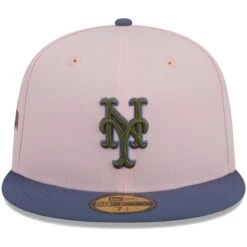 Men's New York Mets New Era Pink/Blue Olive Undervisor 59FIFTY Fitted Hat -BigLeagueCaps Store blue new york mets olive undervisor 59fifty fitted hat ss5 p 200013162pv 2u lkweghozc42qbfntjotcv ywfiurzoeztfq5iw0uwh