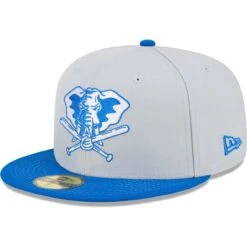 Men's Oakland Athletics New Era Gray/Blue Dolphin 59FIFTY Fitted Hat -BigLeagueCaps Store blue oakland athletics dolphin 59fifty fitted hat ss5 p 200000348pv 3u 0x8loqbqaaslzfeusus2v 72grnfrtuuknozn1qv11