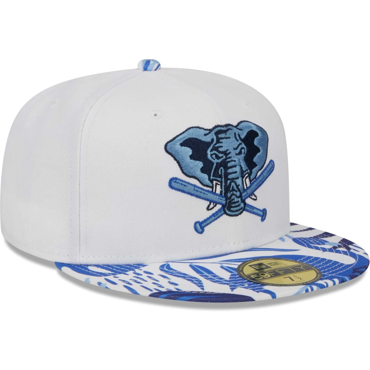 Men's Oakland Athletics New Era White/Blue Flamingo 59FIFTY Fitted Hat 5 Men's Oakland Athletics New Era White/Blue Flamingo 59FIFTY Fitted Hat - Image 3