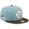 Men's Milwaukee Brewers New Era Light Blue/Brown 1982 World Series Beach Kiss 59FIFTY Fitted Hat -BigLeagueCaps Store brown milwaukee brewers 1982 world series beach kiss 59fifty fitted hat ss5 p 4997291pv 1u ttdcagz1l5m1495uvzxnv bnioxamqywsrelbo9k5l