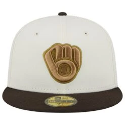 Men's Milwaukee Brewers New Era White/Brown 25th Team Anniversary 59FIFTY Fitted Hat -BigLeagueCaps Store brown milwaukee brewers 25th team anniversary 59fifty fitted hat ss5 p 200006621pv 2u 0qksjciugjcfhqchhth5v yidgaccvtsmbowhptutf