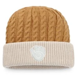 Men's Milwaukee Brewers Fanatics Branded Natural/Brown Outdoor Play Cuffed Knit Hat