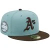 Men's Oakland Athletics New Era Light Blue/Brown 1973 World Series Beach Kiss 59FIFTY Fitted Hat -BigLeagueCaps Store brown oakland athletics 1973 world series beach kiss 59fifty fitted hat ss5 p 4997302pv 1u aib4ygzgbnnnunzmbeocv 7yewlmisvqi6l0f3yyfl