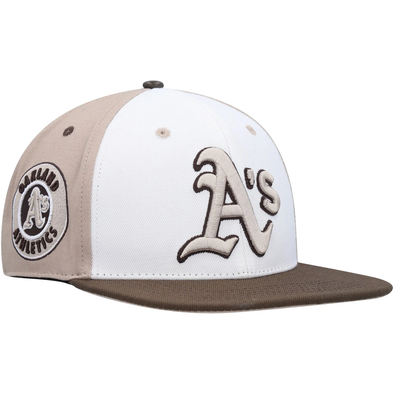 Men's Oakland Athletics Pro Standard White/Brown Chocolate Ice Cream Drip Snapback Hat 3 Men's Oakland Athletics Pro Standard White/Brown Chocolate Ice Cream Drip Snapback Hat