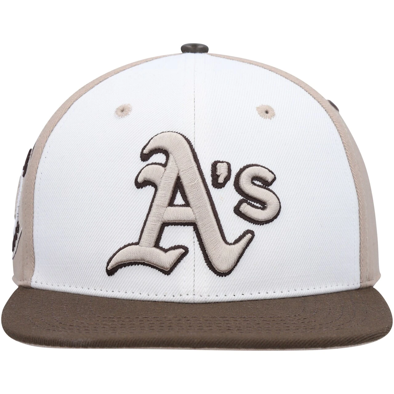 Men's Oakland Athletics Pro Standard White/Brown Chocolate Ice Cream Drip Snapback Hat 4 Men's Oakland Athletics Pro Standard White/Brown Chocolate Ice Cream Drip Snapback Hat - Image 2