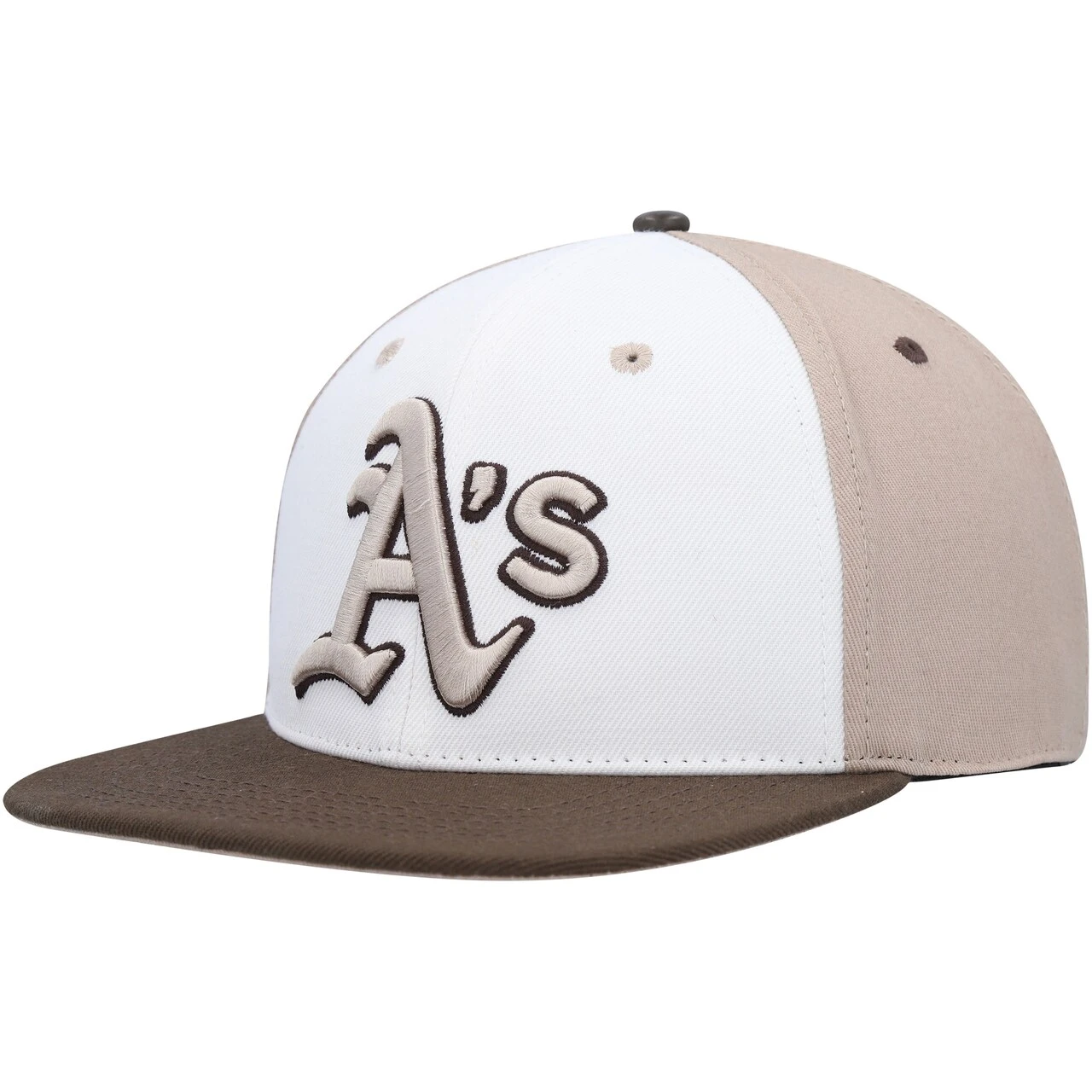 Men's Oakland Athletics Pro Standard White/Brown Chocolate Ice Cream Drip Snapback Hat 5 Men's Oakland Athletics Pro Standard White/Brown Chocolate Ice Cream Drip Snapback Hat - Image 3