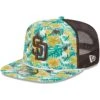Men's San Diego Padres New Era White/Brown Tropic Floral Golfer Snapback Hat -BigLeagueCaps Store brown san diego padres tropic floral golfer snapback hat ss5 p 200012987pv 1u njzswzht6inms4cdpfiqv ik9thmua4xbx9uge2uef