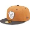 Men's Milwaukee Brewers New Era Brown/Charcoal Two-Tone Color Pack 59FIFTY Fitted Hat -BigLeagueCaps Store charcoal milwaukee brewers two tone color pack 59fifty fitted hat pi4673000 altimages ff 4673474 484f0697c9cdd0048eeealt1 full