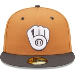 Men's Milwaukee Brewers New Era Brown/Charcoal Two-Tone Color Pack 59FIFTY Fitted Hat -BigLeagueCaps Store charcoal milwaukee brewers two tone color pack 59fifty fitted hat pi4673000 altimages ff 4673474 484f0697c9cdd0048eeealt2 full