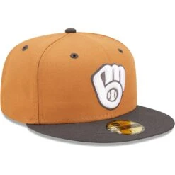Men's Milwaukee Brewers New Era Brown/Charcoal Two-Tone Color Pack 59FIFTY Fitted Hat -BigLeagueCaps Store charcoal milwaukee brewers two tone color pack 59fifty fitted hat pi4673000 altimages ff 4673474 484f0697c9cdd0048eeealt3 full