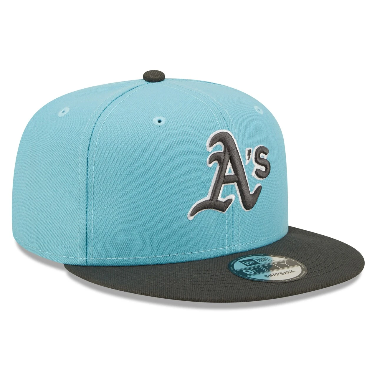 Men's Oakland Athletics New Era Light Blue/Charcoal Color Pack Two-Tone 9FIFTY Snapback Hat - Image 3