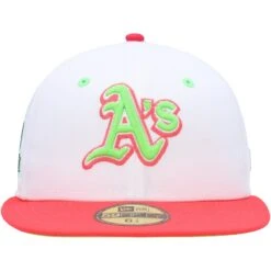 Men's Oakland Athletics New Era White/Coral 40th Anniversary Strawberry Lolli 59FIFTY Fitted Hat -BigLeagueCaps Store coral oakland athletics 40th anniversary strawberry lolli 59fifty fitted hat ss5 p 4770964pv 2u og1khq8biz5phd90gpcgv zss83bdla4tyawp4yxa4