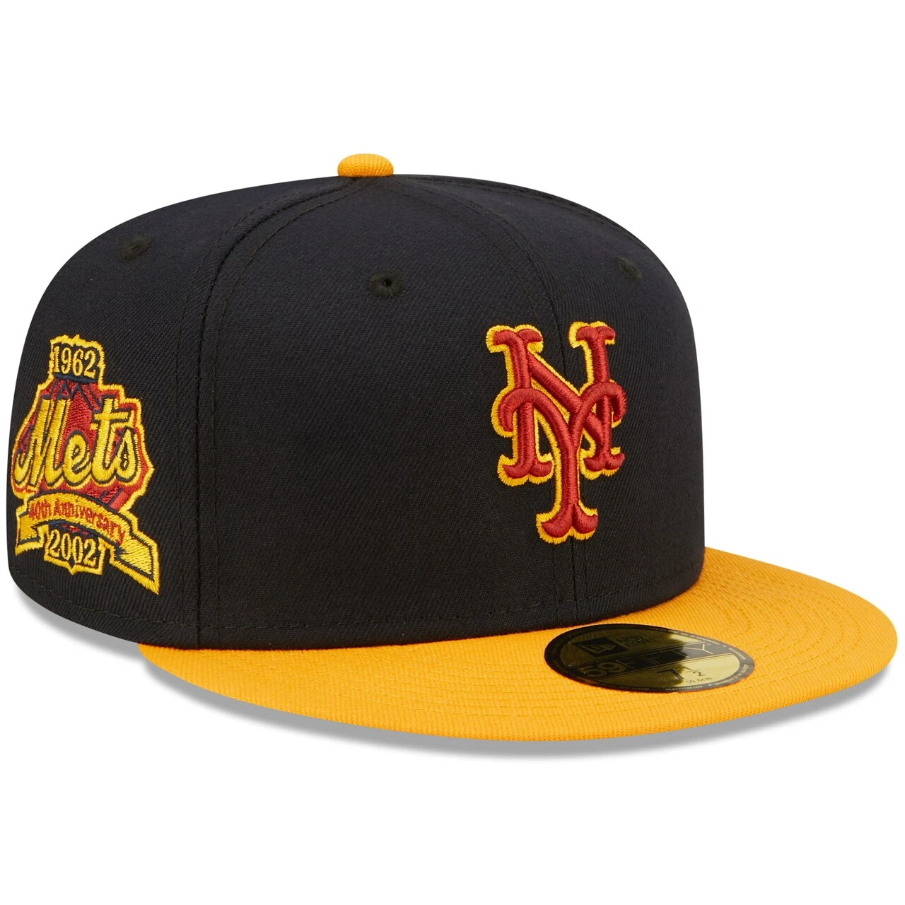 Men's New York Mets New Era Navy/Gold 40th Anniversary Primary Logo 59FIFTY Fitted Hat 3 Men's New York Mets New Era Navy/Gold 40th Anniversary Primary Logo 59FIFTY Fitted Hat