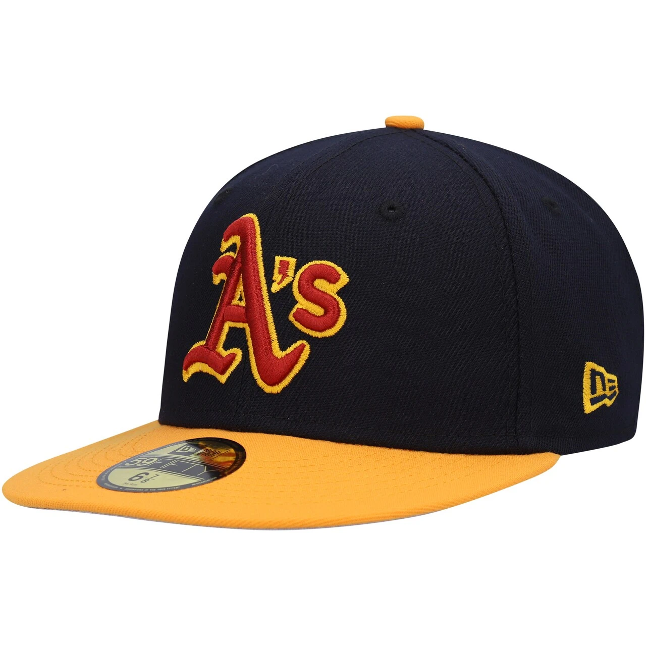 Men's Oakland Athletics New Era Navy/Gold Primary Logo 59FIFTY Fitted Hat 5 Men's Oakland Athletics New Era Navy/Gold Primary Logo 59FIFTY Fitted Hat - Image 3