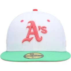 Men's Oakland Athletics New Era White/Green Watermelon Lolli 59FIFTY Fitted Hat -BigLeagueCaps Store green oakland athletics watermelon lolli 59fifty fitted hat ss5 p 4784161pv 2u y80myeob4ejstt57ku78v 0ucnpsce3fh4igofgydr