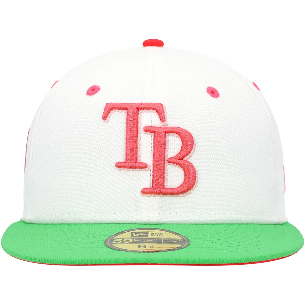 Men's Tampa Bay Rays New Era White/Green 20th Anniversary Watermelon Lolli 59FIFTY Fitted Hat 4 Men's Tampa Bay Rays New Era White/Green 20th Anniversary Watermelon Lolli 59FIFTY Fitted Hat - Image 2