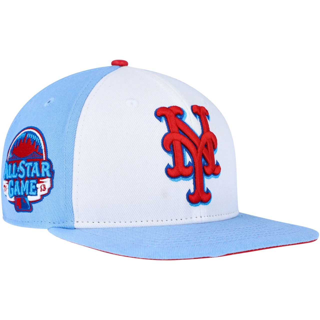 Men's New York Mets Pro Standard White/Light Blue Blue Raspberry Ice Cream Drip Snapback Hat 3 Men's New York Mets Pro Standard White/Light Blue Blue Raspberry Ice Cream Drip Snapback Hat