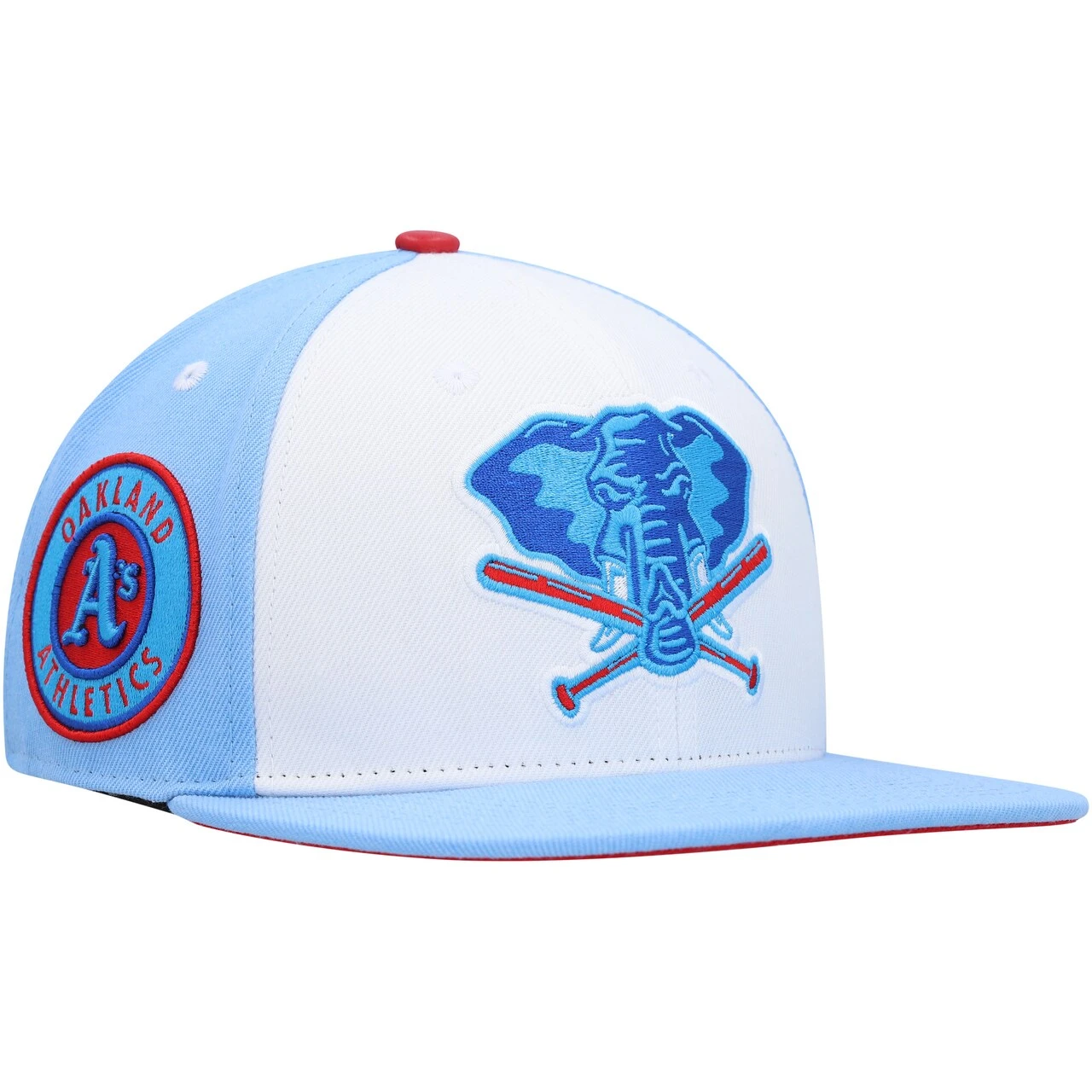 Men's Oakland Athletics Pro Standard White/Light Blue Blue Raspberry Ice Cream Drip Snapback Hat 3 Men's Oakland Athletics Pro Standard White/Light Blue Blue Raspberry Ice Cream Drip Snapback Hat