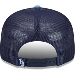 Men's Tampa Bay Rays New Era Navy/Light Blue Logo Zoom Trucker 9FIFTY Snapback Hat -BigLeagueCaps Store light blue tampa bay rays logo zoom trucker 9fifty snapback hat pi4640000 altimages ff 4640799 e244888bfd3b5ebcfa7calt4 full