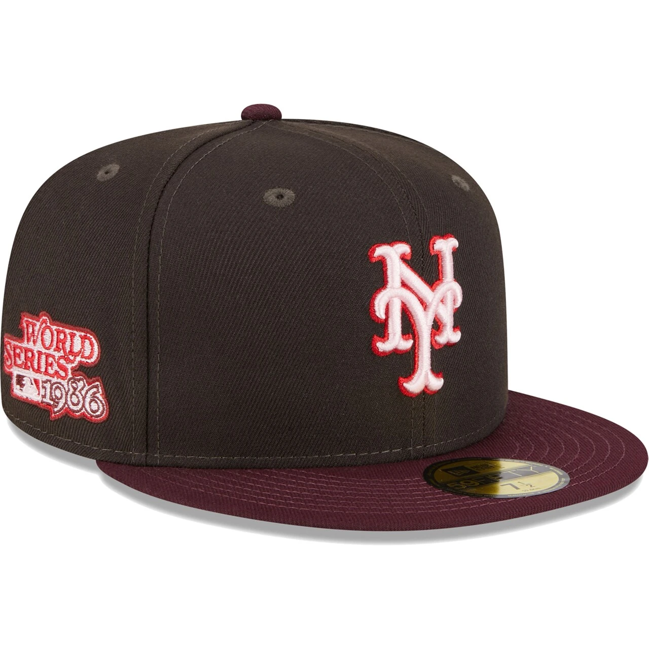Men's New York Mets New Era Brown/Maroon Chocolate Strawberry 59FIFTY Fitted Hat 3 Men's New York Mets New Era Brown/Maroon Chocolate Strawberry 59FIFTY Fitted Hat