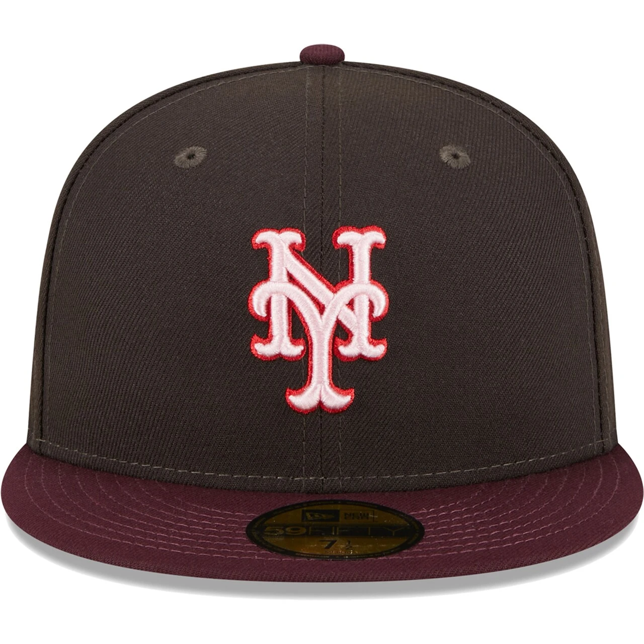 Men's New York Mets New Era Brown/Maroon Chocolate Strawberry 59FIFTY Fitted Hat 4 Men's New York Mets New Era Brown/Maroon Chocolate Strawberry 59FIFTY Fitted Hat - Image 2