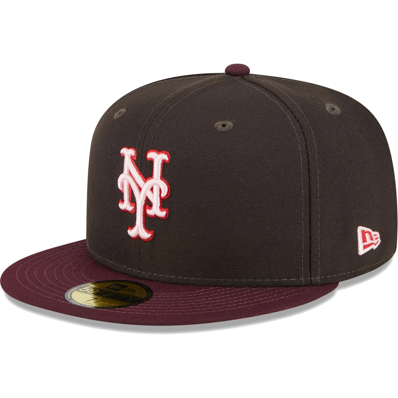 Men's New York Mets New Era Brown/Maroon Chocolate Strawberry 59FIFTY Fitted Hat 5 Men's New York Mets New Era Brown/Maroon Chocolate Strawberry 59FIFTY Fitted Hat - Image 3