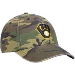 Men's Milwaukee Brewers '47 Camo Team Clean Up Adjustable Hat -BigLeagueCaps Store mens 47 camo milwaukee brewers team clean up adjustable hat pi4113000 altimages ff 4113827 504cb5e72442251c8a93alt3 full