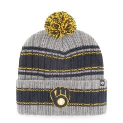 Men's Milwaukee Brewers '47 Gray Rexford Cuffed Knit Hat With Pom