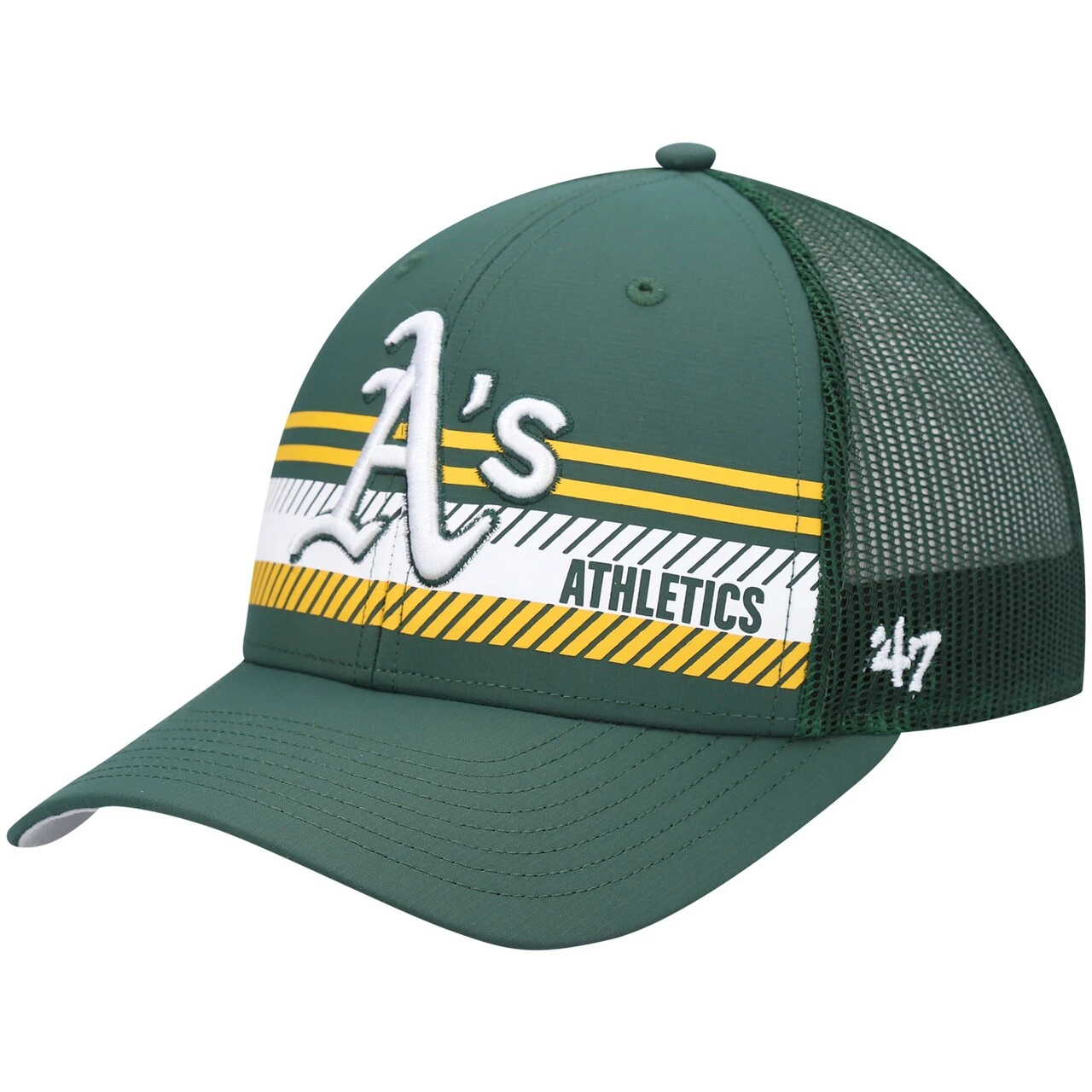 Men's Oakland Athletics '47 Green Cumberland Trucker Snapback Hat 3 Men's Oakland Athletics '47 Green Cumberland Trucker Snapback Hat