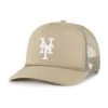 Men's New York Mets '47 Khaki Foamo Trucker Snapback Hat -BigLeagueCaps Store mens 47 khaki new york mets foamo trucker snapback hat ss5 p 5015176pv 1u 7e04x9z2exckvsmvlob7v xpx39oo5f1ykvrfghtan