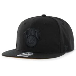 Men's Milwaukee Brewers '47 Black On Black Sure Shot Captain Snapback Hat -BigLeagueCaps Store mens 47 milwaukee brewers black on black sure shot captain snapback hat ss5 p 200021582pv 3u 5i8o0isgrp4zsxpxyujmv fvjoayidmu7epwhs2vng