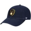 Men's Milwaukee Brewers '47 Navy Home Clean Up Adjustable Hat -BigLeagueCaps Store mens 47 navy milwaukee brewers home clean up adjustable hat pi3872000 altimages ff 3872414 e48b3e88609f7648c2efalt1 full