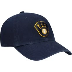 Men's Milwaukee Brewers '47 Navy Home Clean Up Adjustable Hat -BigLeagueCaps Store mens 47 navy milwaukee brewers home clean up adjustable hat pi3872000 altimages ff 3872414 e48b3e88609f7648c2efalt3 full