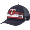 Men's Minnesota Twins '47 Navy Cumberland Trucker Snapback Hat -BigLeagueCaps Store mens 47 navy minnesota twins cumberland trucker snapback hat pi4710000 altimages ff 4710527 e186d6da47b8f7139532alt1 full