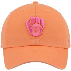 Men's Milwaukee Brewers '47 Orange Mango Magenta Undervisor Clean Up Adjustable Hat -BigLeagueCaps Store mens 47 orange milwaukee brewers mango magenta undervisor clean up adjustable hat pi4522000 altimages ff 4522144 516d9956a5e5bff7475balt2 full