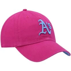 Men's Oakland Athletics '47 Pink Periwinkle Orchid Undervisor Clean Up Adjustable Hat -BigLeagueCaps Store mens 47 pink oakland athletics periwinkle orchid undervisor clean up adjustable hat pi4481000 altimages ff 4481534 5619eb1286f7be3a5fe7alt3 full