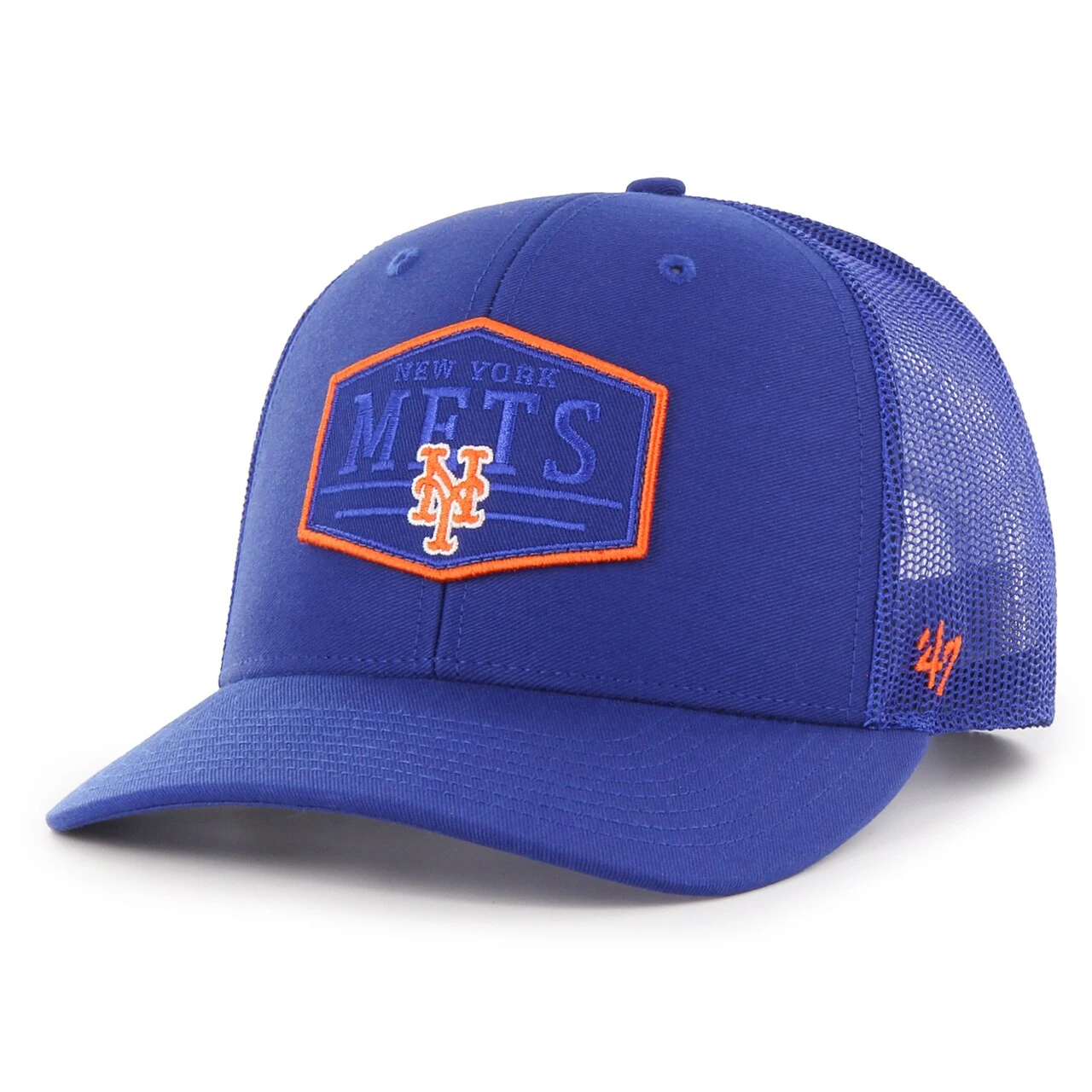 Men's New York Mets '47 Royal Ridgeline Tonal Patch Trucker Adjustable Hat 3 Men's New York Mets '47 Royal Ridgeline Tonal Patch Trucker Adjustable Hat