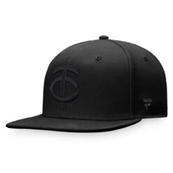 Men's Minnesota Twins Fanatics Branded Black On Black Snapback Hat