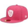 Men's Milwaukee Brewers New Era Beetroot Logo 59FIFTY Fitted Hat -BigLeagueCaps Store mens new era beetroot milwaukee brewers logo 59fifty fitted hat pi4691000 altimages ff 4691350 900963ee138df58e40f9alt1 full