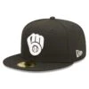 Men's Milwaukee Brewers New Era Black Team Logo 59FIFTY Fitted Hat -BigLeagueCaps Store mens new era black milwaukee brewers team logo 59fifty fitted hat pi4733000 altimages ff 4733497 282fc818f7c461172dc4alt1 full