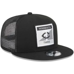 Men's Minnesota Twins New Era Black Scratch Squared Trucker 9FIFTY Snapback Hat -BigLeagueCaps Store mens new era black minnesota twins scratch squared trucker 9fifty snapback hat ss5 p 200013004pv 3u 9ifjrvynrio5qyvfcuv3v eibslnjagsweatzt3md9