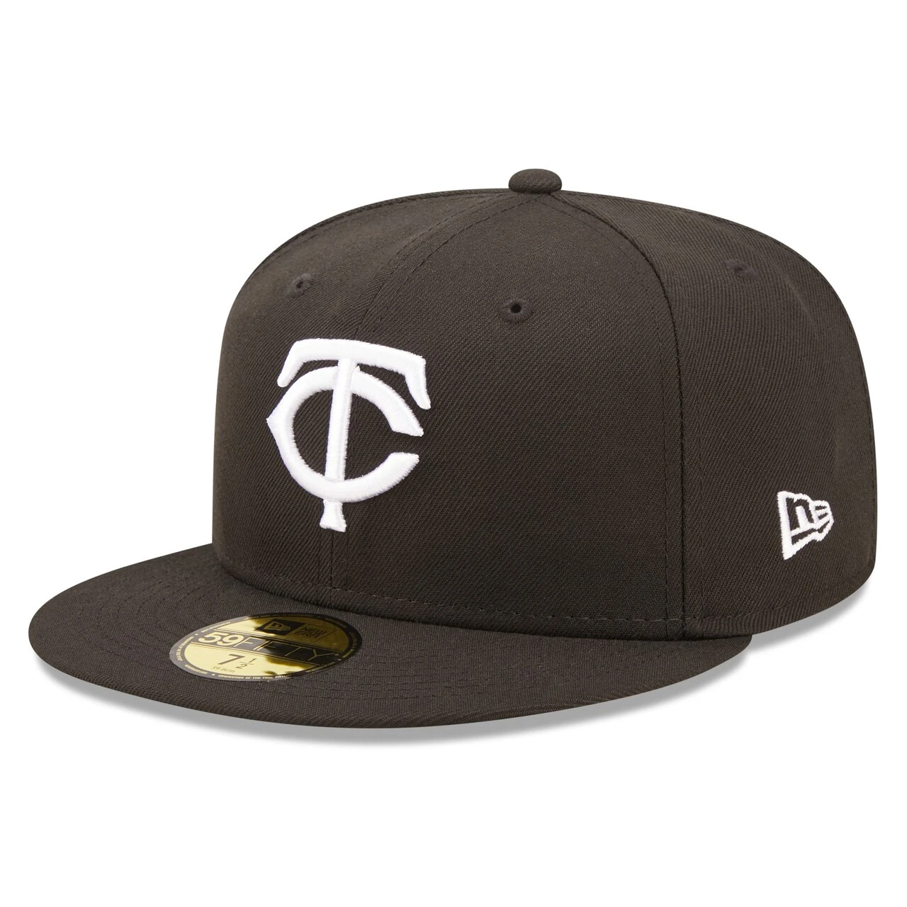 Men's Minnesota Twins New Era Black Team Logo 59FIFTY Fitted Hat 3 Men's Minnesota Twins New Era Black Team Logo 59FIFTY Fitted Hat